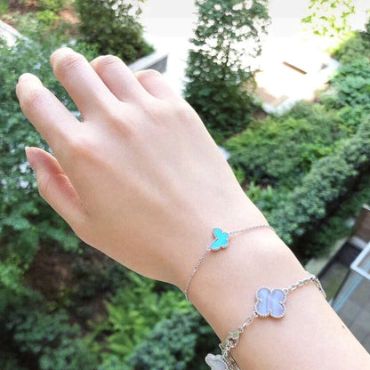 [Charm Aries Jewelry]BUTTERFLY TURQUOISE BUTTERFLY BRACELET SILVER
