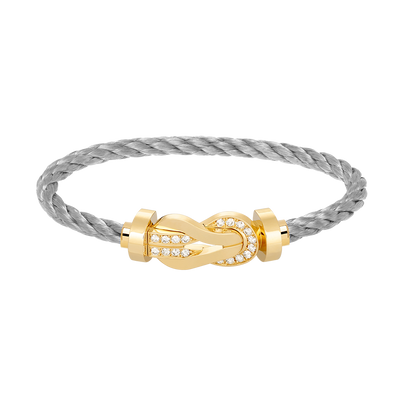 [Charm Aries Jewelry]CHANCE LARGE 8 FIGURE BUCKLE HALF DIAMOND BRACELET GOLD