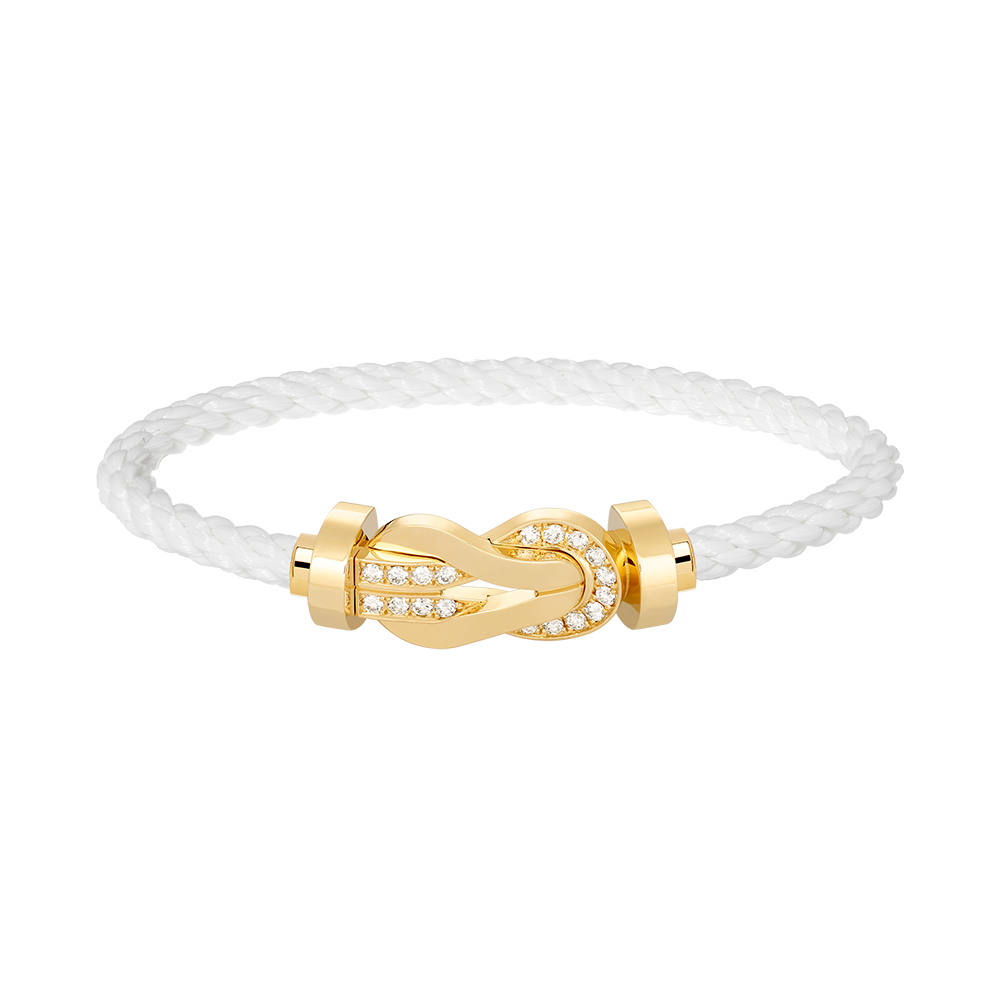 [Charm Aries Jewelry]CHANCE LARGE 8 FIGURE BUCKLE HALF DIAMOND BRACELET GOLD