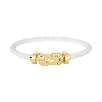 [Charm Aries Jewelry]CHANCE LARGE 8 FIGURE BUCKLE HALF DIAMOND BRACELET GOLD
