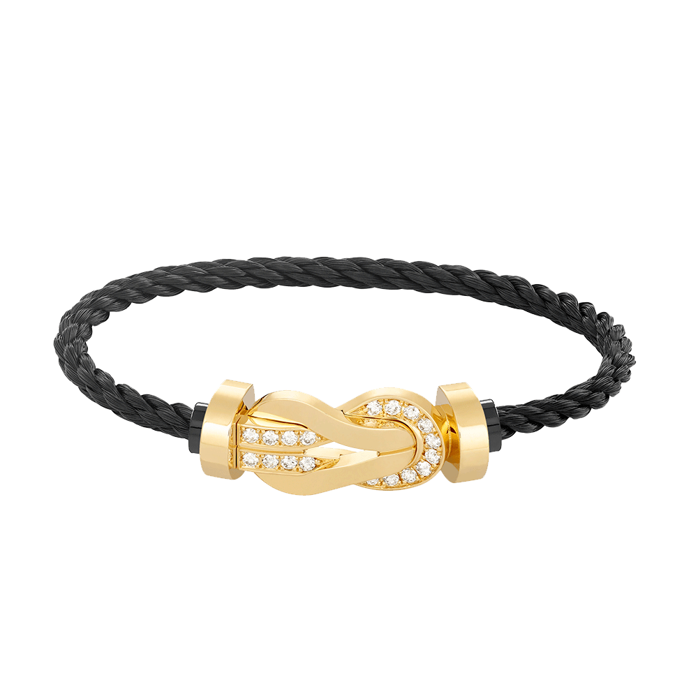 [Charm Aries Jewelry]CHANCE LARGE 8 FIGURE BUCKLE HALF DIAMOND BRACELET GOLD