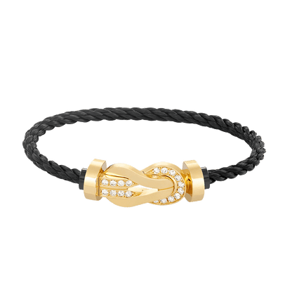 [Charm Aries Jewelry]CHANCE LARGE 8 FIGURE BUCKLE HALF DIAMOND BRACELET GOLD