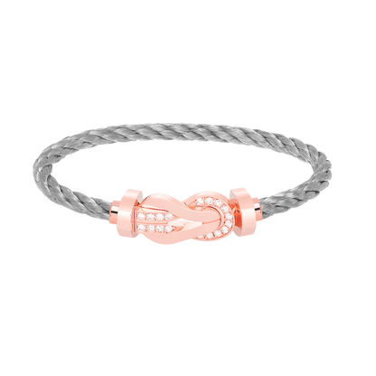 [Charm Aries Jewelry]CHANCE LARGE 8 FIGURE BUCKLE HALF DIAMOND BRACELET ROSE GOLD