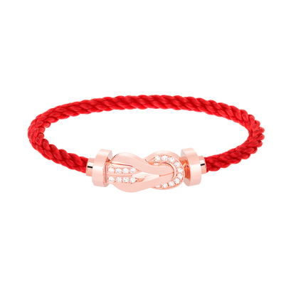 [Charm Aries Jewelry]CHANCE LARGE 8 FIGURE BUCKLE HALF DIAMOND BRACELET ROSE GOLD