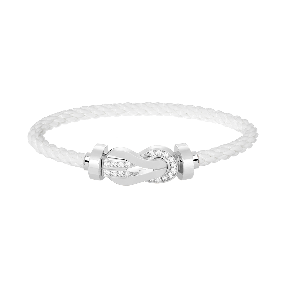 [Charm Aries Jewelry]CHANCE LARGE 8 FIGURE BUCKLE HALF DIAMOND BRACELET SILVER