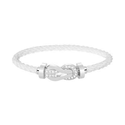 [Charm Aries Jewelry]CHANCE LARGE 8 FIGURE BUCKLE HALF DIAMOND BRACELET SILVER