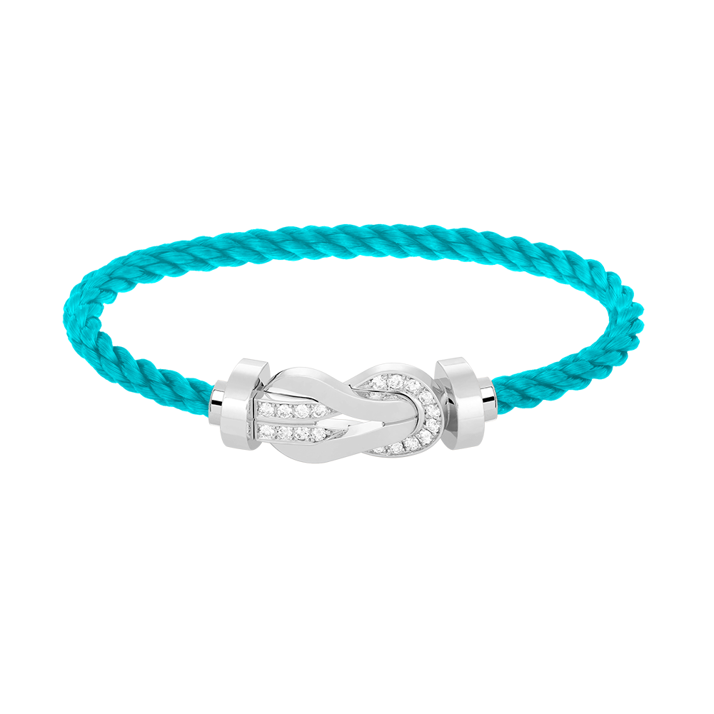 [Charm Aries Jewelry]CHANCE LARGE 8 FIGURE BUCKLE HALF DIAMOND BRACELET SILVER