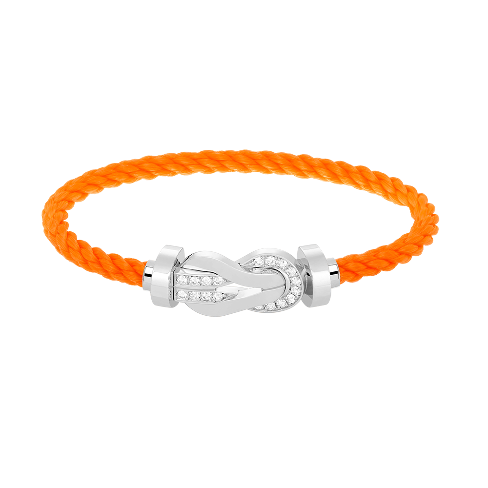 [Charm Aries Jewelry]CHANCE LARGE 8 FIGURE BUCKLE HALF DIAMOND BRACELET SILVER