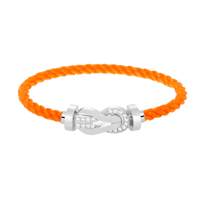 [Charm Aries Jewelry]CHANCE LARGE 8 FIGURE BUCKLE HALF DIAMOND BRACELET SILVER