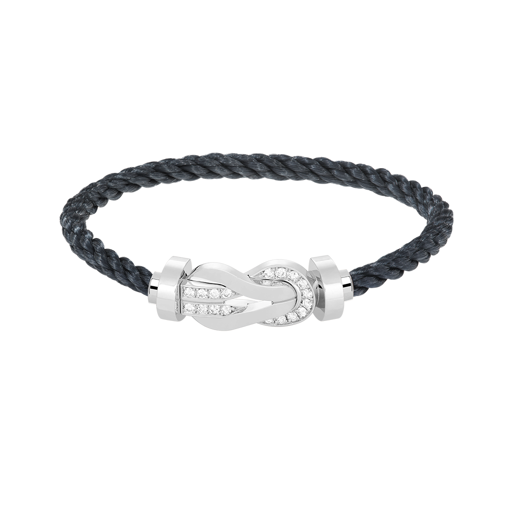 [Charm Aries Jewelry]CHANCE LARGE 8 FIGURE BUCKLE HALF DIAMOND BRACELET SILVER