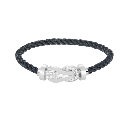 [Charm Aries Jewelry]CHANCE LARGE 8 FIGURE BUCKLE HALF DIAMOND BRACELET SILVER