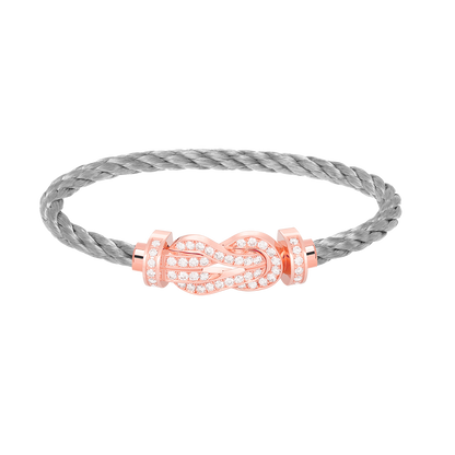[Charm Aries Jewelry]CHANCE LARGE 8 FIGURE BUCKLE FULL DIAMOND BRACELET ROSE GOLD
