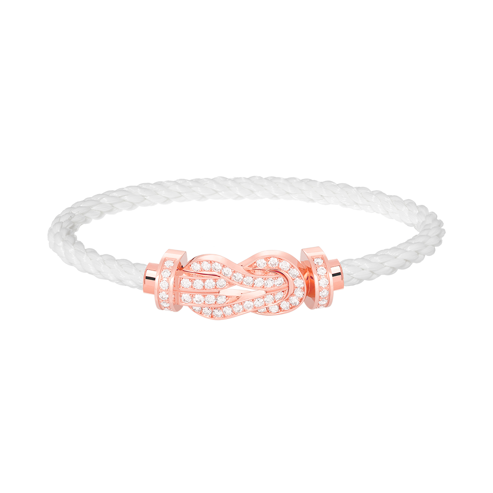 [Charm Aries Jewelry]CHANCE LARGE 8 FIGURE BUCKLE FULL DIAMOND BRACELET ROSE GOLD