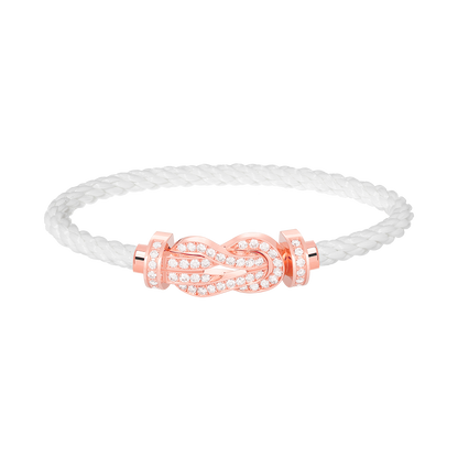 [Charm Aries Jewelry]CHANCE LARGE 8 FIGURE BUCKLE FULL DIAMOND BRACELET ROSE GOLD