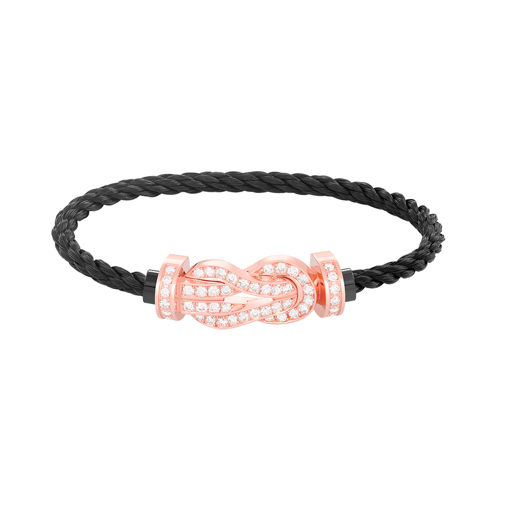 [Charm Aries Jewelry]CHANCE LARGE 8 FIGURE BUCKLE FULL DIAMOND BRACELET ROSE GOLD