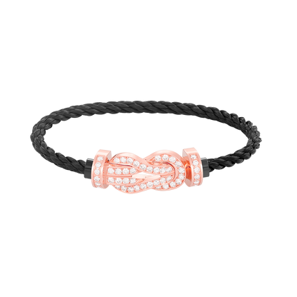 [Charm Aries Jewelry]CHANCE LARGE 8 FIGURE BUCKLE FULL DIAMOND BRACELET ROSE GOLD