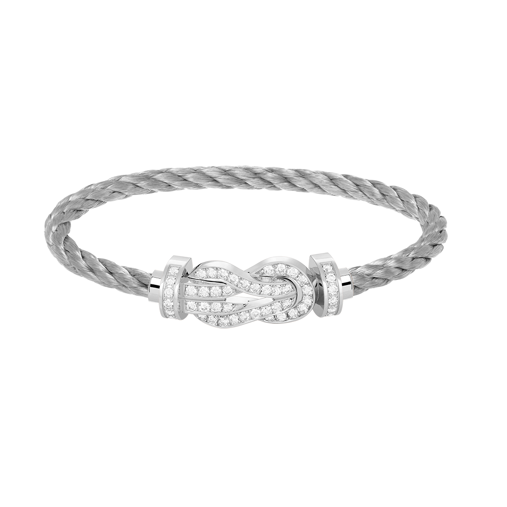 [Charm Aries Jewelry]CHANCE LARGE 8 FIGURE BUCKLE FULL DIAMOND BRACELET SILVER