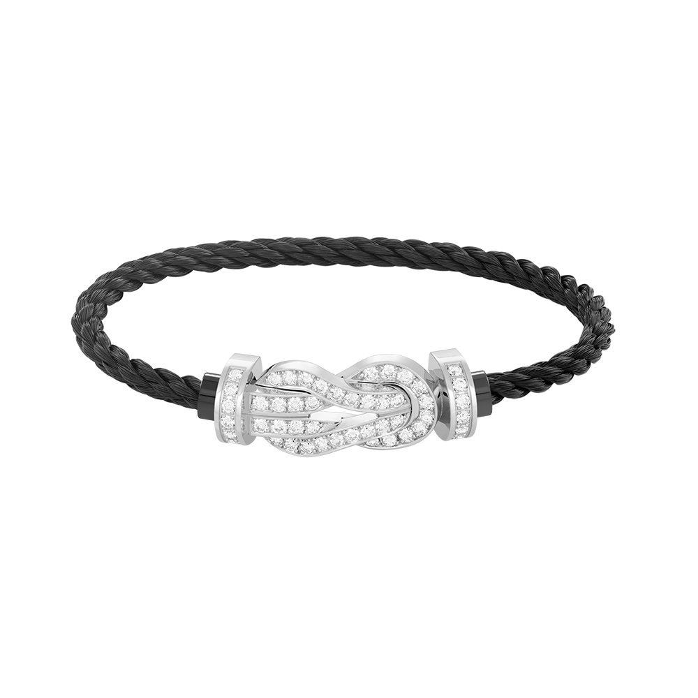 [Charm Aries Jewelry]CHANCE LARGE 8 FIGURE BUCKLE FULL DIAMOND BRACELET SILVER