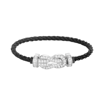 [Charm Aries Jewelry]CHANCE LARGE 8 FIGURE BUCKLE FULL DIAMOND BRACELET SILVER
