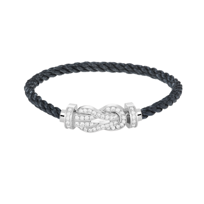 [Charm Aries Jewelry]CHANCE LARGE 8 FIGURE BUCKLE FULL DIAMOND BRACELET SILVER