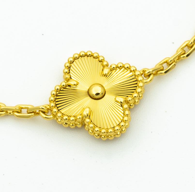 [Charm Aries Jewelry]CLOVER BRACELET 5 MOTIFS GOLD DIAMOND