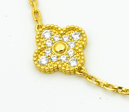 [Charm Aries Jewelry]CLOVER BRACELET 5 MOTIFS GOLD DIAMOND