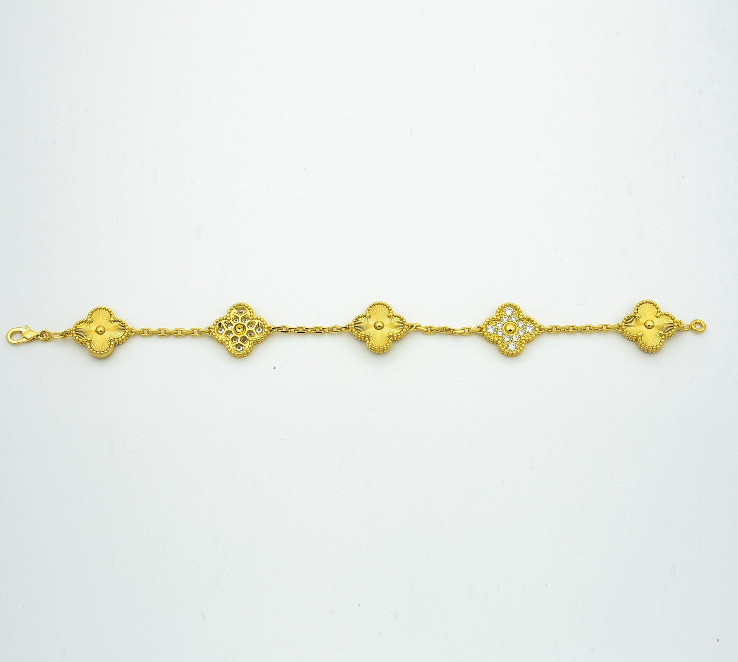 [Charm Aries Jewelry]CLOVER BRACELET 5 MOTIFS GOLD DIAMOND