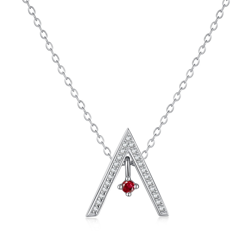 [Charm Aries Jewelry]Sparkling "A" Shape Necklace
