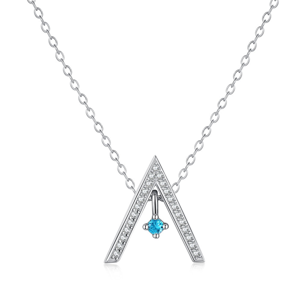 [Charm Aries Jewelry]Sparkling "A" Shape Necklace