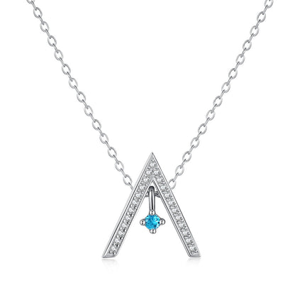 [Charm Aries Jewelry]Sparkling "A" Shape Necklace