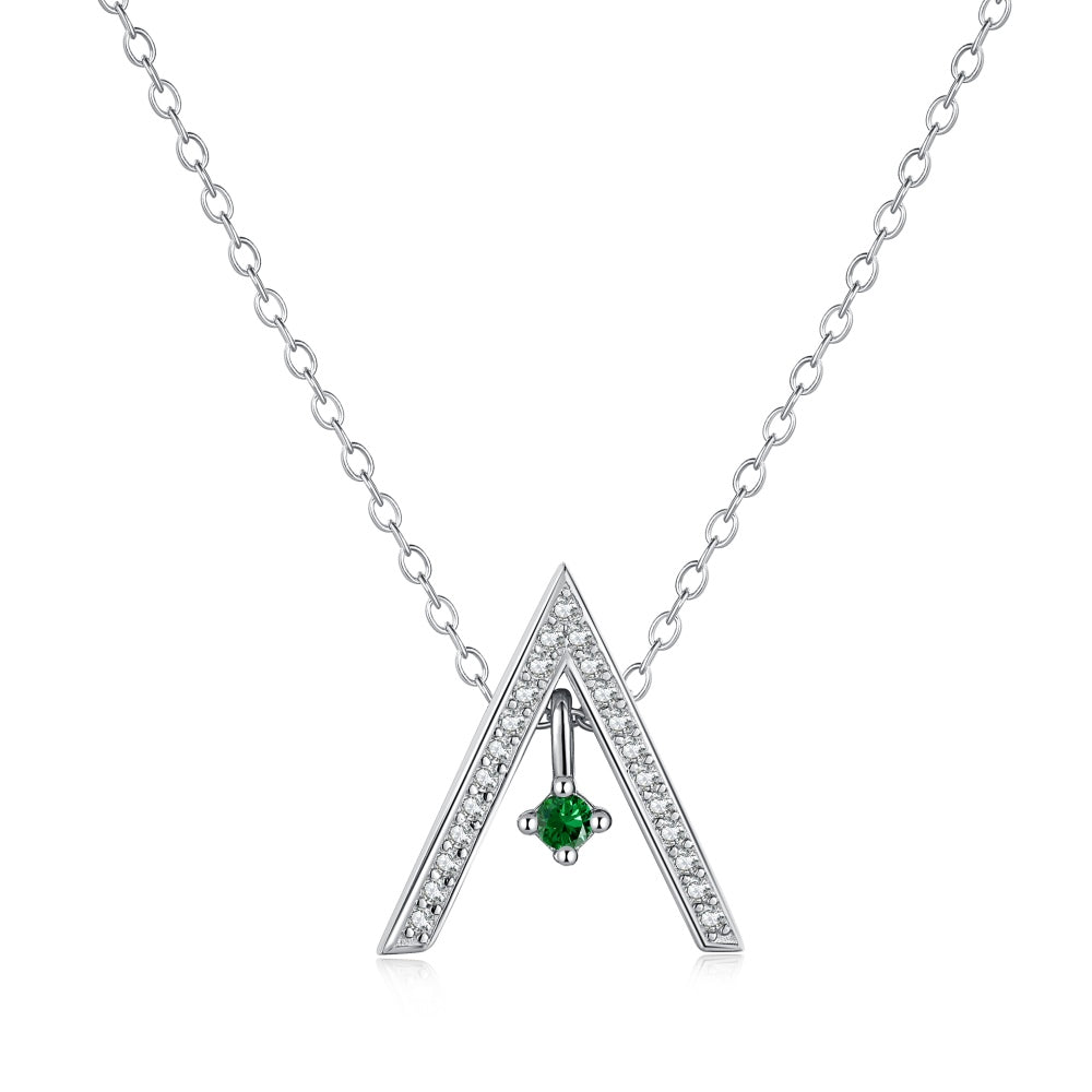 [Charm Aries Jewelry]Sparkling "A" Shape Necklace