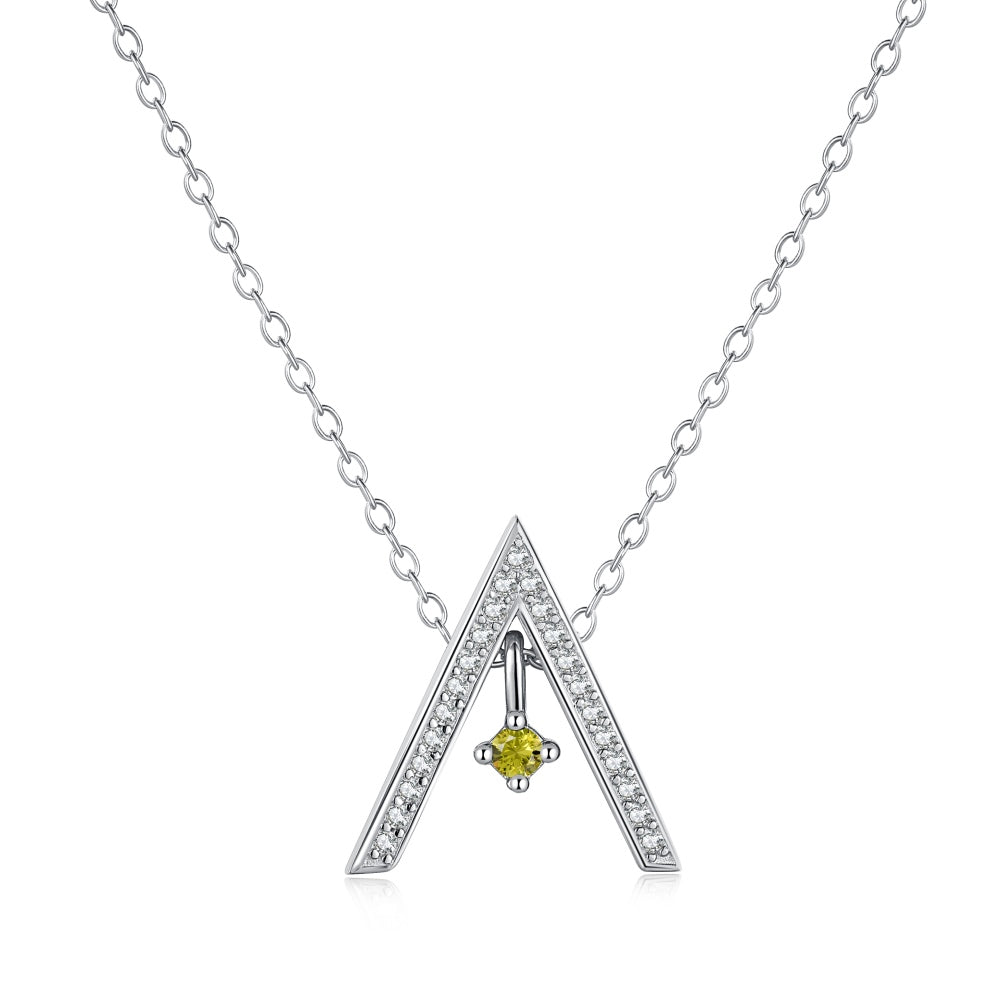 [Charm Aries Jewelry]Sparkling "A" Shape Necklace