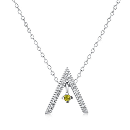 [Charm Aries Jewelry]Sparkling "A" Shape Necklace