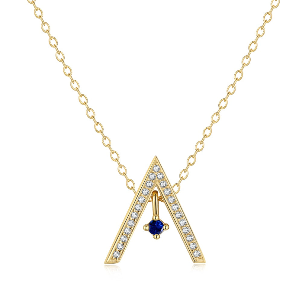 [Charm Aries Jewelry]Sparkling "A" Shape Necklace