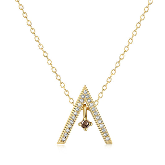 [Charm Aries Jewelry]Sparkling "A" Shape Necklace