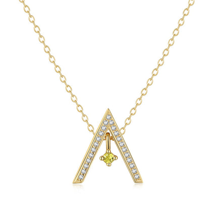 [Charm Aries Jewelry]Sparkling "A" Shape Necklace