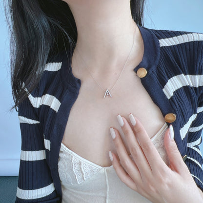 [Charm Aries Jewelry]Sparkling "A" Shape Necklace
