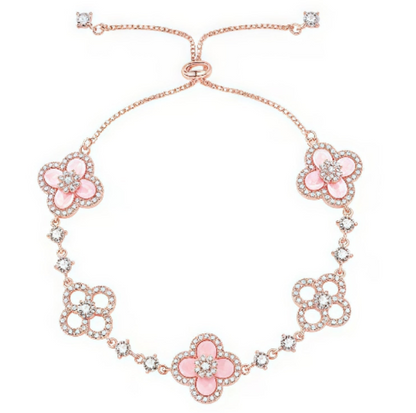 [Charm Aries Jewelry]CLOVER 5 MOTIF PINK BLUE RED WHITE BRACELET