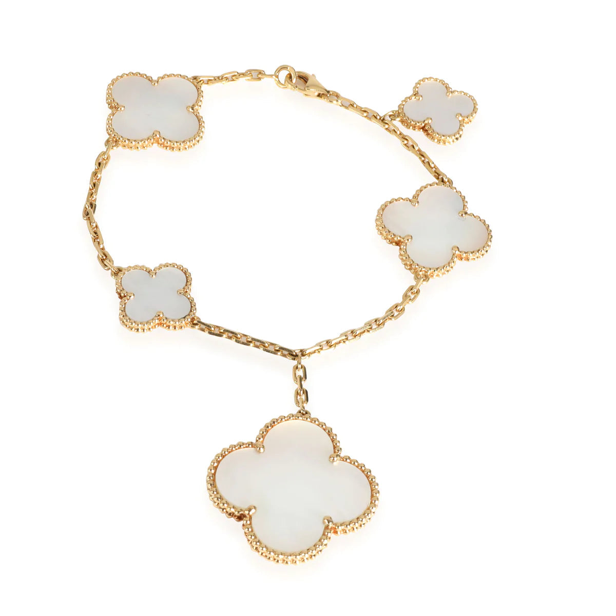 [Charm Aries Jewelry]MAGIC CLOVER MOP GOLD BRACELET 5 MOTIFS