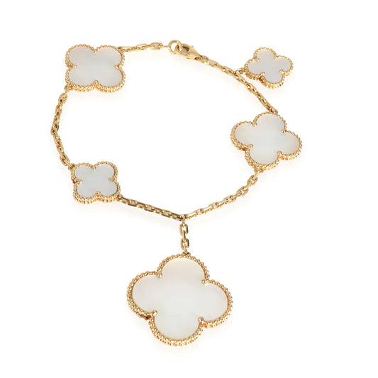 [Charm Aries Jewelry]MAGIC CLOVER MOP GOLD BRACELET 5 MOTIFS