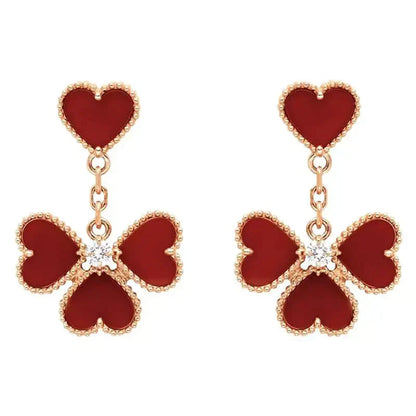 [Charm Aries Jewelry]SWEET CLOVER CARNELIAN EARRINGS