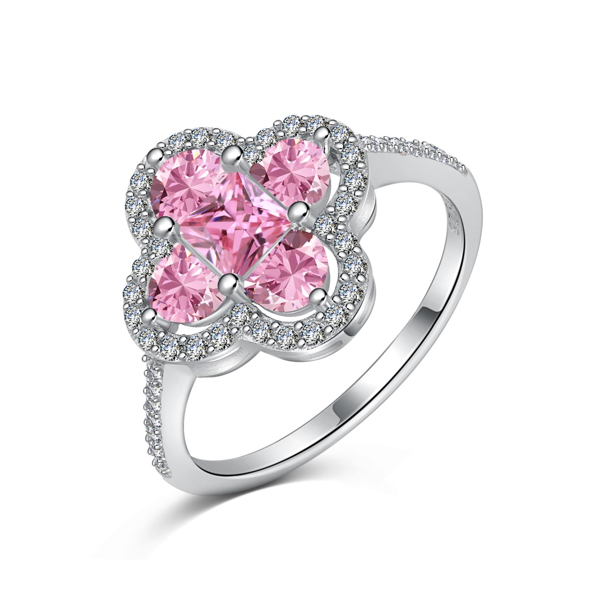 [Charm Aries Jewelry]Luxurious Eternity Flower Shape Banquet Ring