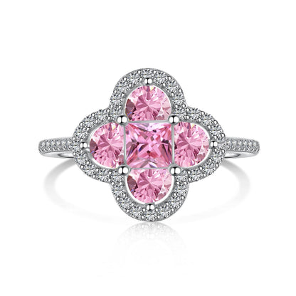 [Charm Aries Jewelry]Luxurious Eternity Flower Shape Banquet Ring