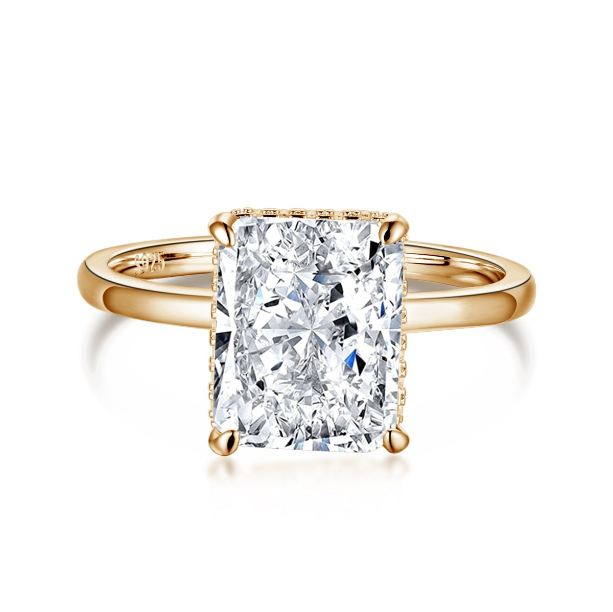 [Charm Aries Jewelry]4.0 Carat Ornate Enchanting Radiand Cut Banquet Ring