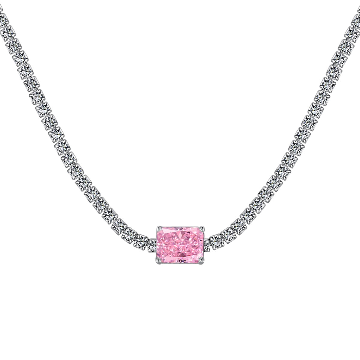 [Charm Aries Jewelry]2.0 carat Ornate Emerald Cut Necklace