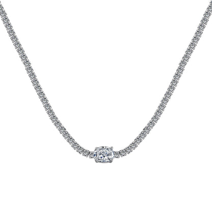 [Charm Aries Jewelry]1.0 Carat Shining Oval Cut Necklace