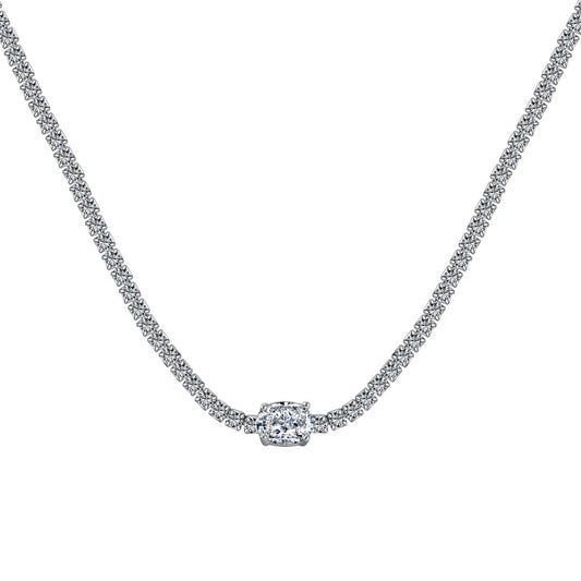 [Charm Aries Jewelry]1.0 Carat Shining Oval Cut Necklace