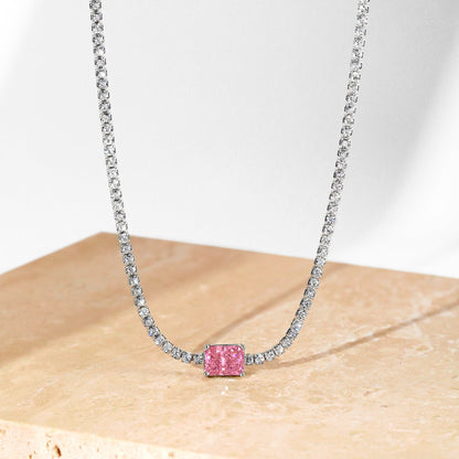 [Charm Aries Jewelry]2.0 carat Ornate Emerald Cut Necklace