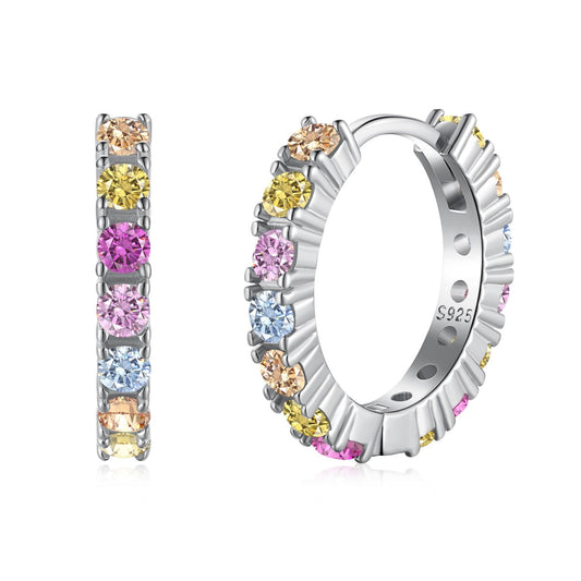 [Charm Aries Jewelry]Radiant Colorful Round Cut Earrings