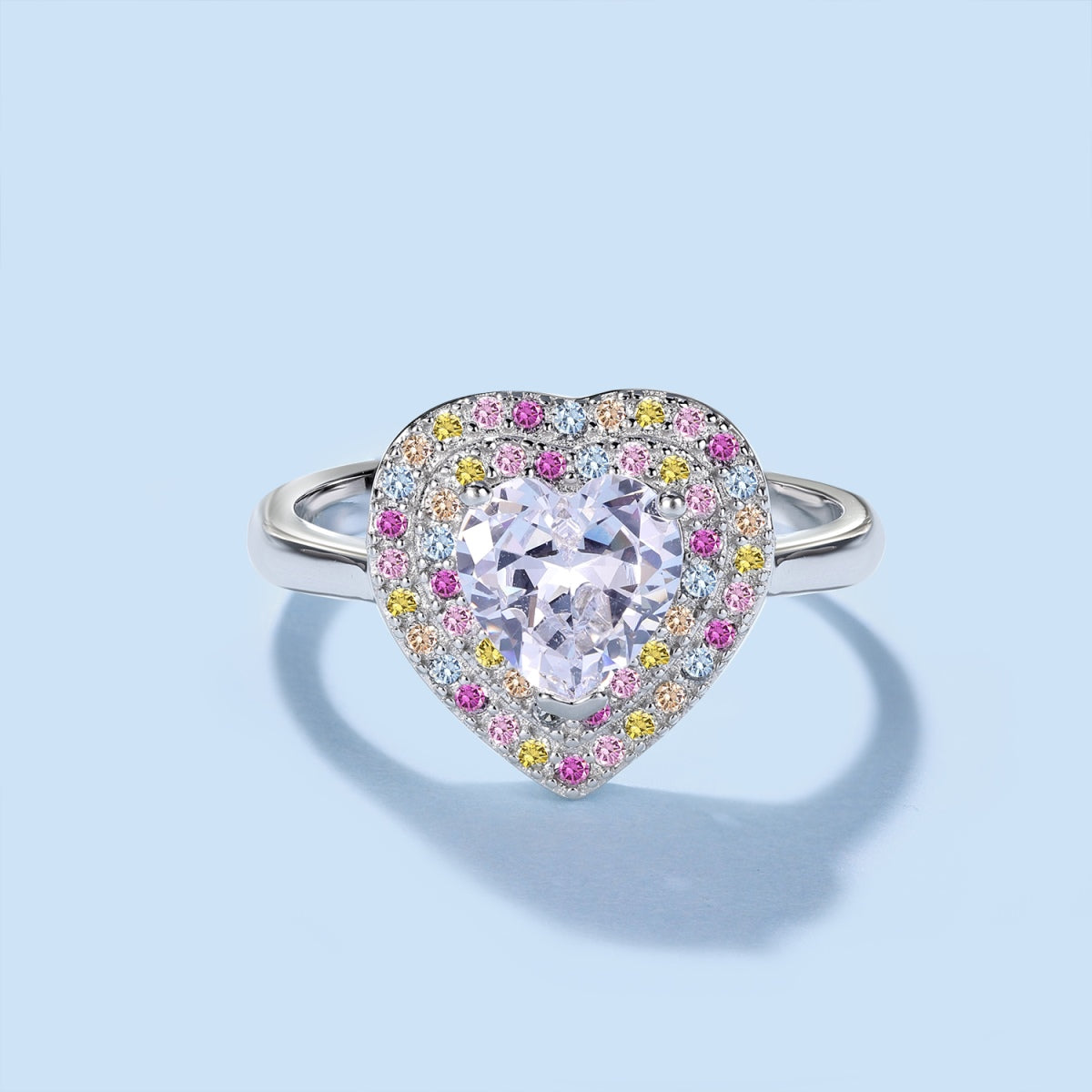 [Charm Aries Jewelry]Delicate Ebullient Heart Shape Wedding Ring